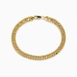 14K Two-Tone Yellow and White Gold Reversible Curb Chain Link Bracelet 9  Sale