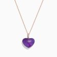 14K Rose Gold Amethyst and Diamond Heart Pendant, 10.32 TCW Online