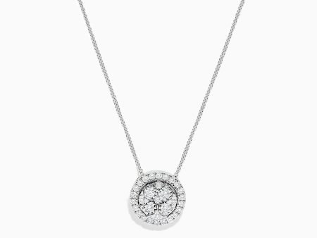 14K White Gold Diamond Necklace, 0.72 TCW Discount