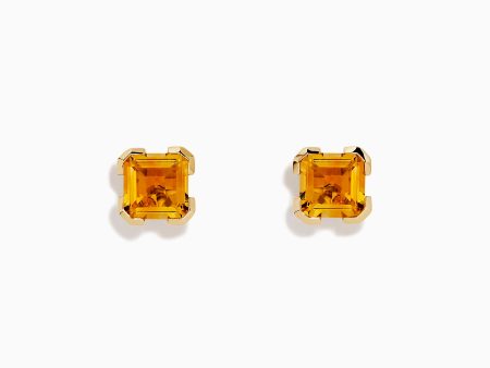 Sunset 14K Yellow Gold Citrine Stud Earrings on Sale