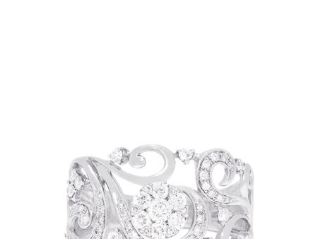 Bouquet 14K White Gold Diamond Filigree Ring, 0.53 TCW Sale