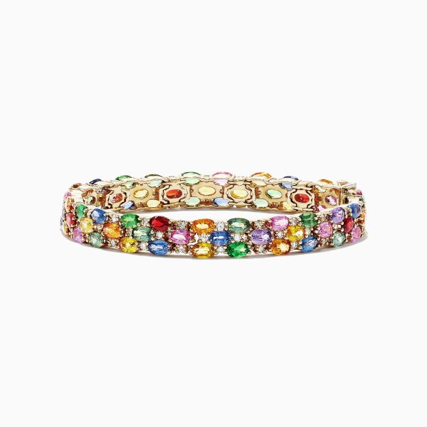 Watercolors 14K Gold Multi Sapphire & Diamond Bracelet, 24.54 TCW Online Sale