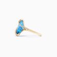 Ocean Bleu 14K Yellow Gold Blue Topaz and Diamond Ring, 6.28 TCW Online now