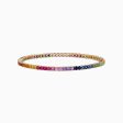 Watercolors 14K Yellow Gold Multi Sapphire Tennis Bracelet, 5.51 TCW Online Sale