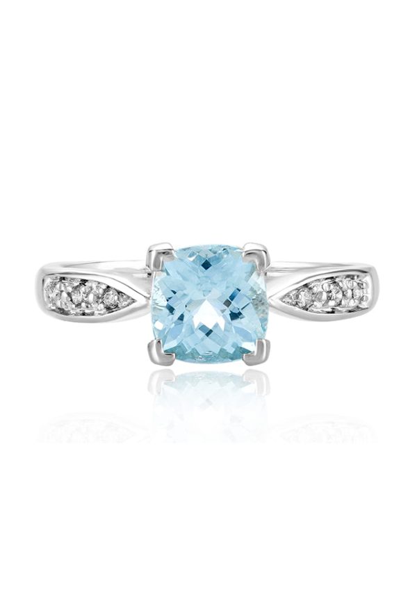 Aquarius 14K White Gold Aquamarine and Diamond Ring, 1.35 TCW Online Sale