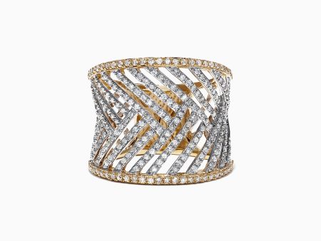 14K Two Tone Gold Diamond Ring, 0.97 TCW Online now