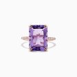 14K Rose Gold Amethyst and Diamond Ring, 7.26 TCW Online Sale