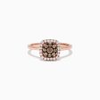 14K Rose Gold Brown and White Diamond Ring, 0.45 TCW Supply