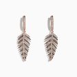 14K Rose Gold Espresso & White Diamond Leaf Earrings, 1.05 TCW Supply