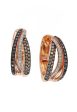 14K Rose Gold Black, Espresso and White Diamond Earrings Online Sale