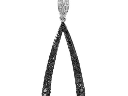 14K White Gold Black and White Diamond Pendant, 0.92 TCW Supply