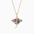 Watercolors 14K Gold Sapphire and Diamond Stingray Pendant, 0.91 TCW Discount