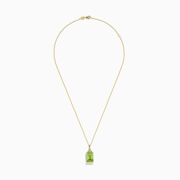 14K Yellow Gold Lemon Quartz and Diamond Pendant Online Sale