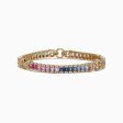 Watercolors 14K Yellow Gold Multi-Sapphire and Dia Bracelet, 7.66 TCW on Sale