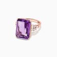 14K Rose Gold Amethyst and Diamond Cocktail Ring, 11.94 TCW Supply