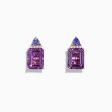 14K Rose Gold Amethyst, Tanzanite and Diamond Earrings, 8.62 TCW Fashion