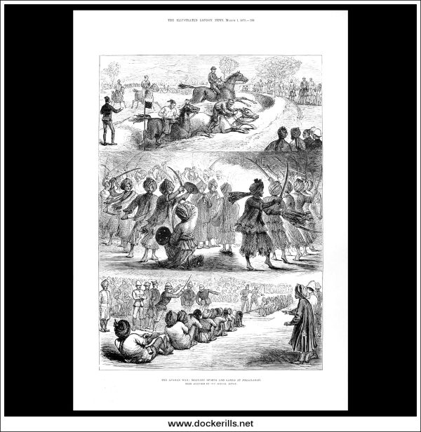 The Afghan War: Military Sports And Games At Jellalabad. Antique Print, Wood Engraving, The Illustrated London News Full Page, March 1st, 1879. Hot on Sale