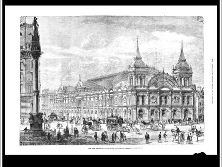 The New Aquarium And Winter And Summer Garden, Westminster. Antique Print, Wood Engraving, Illustrated London News Full Page, October 9th, 1875. Online