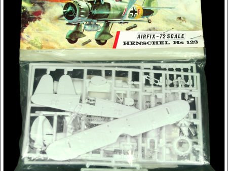 Airfix Henschel Hs 123 1:72 Scale Kit. Vintage Red Stripe Bag. For Sale