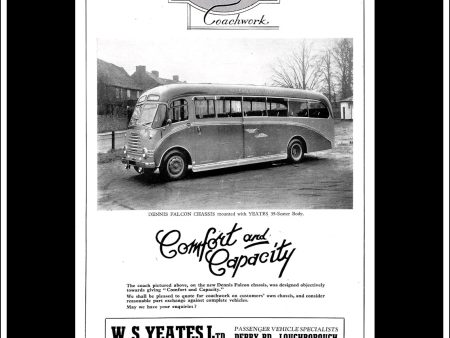 Yeates Buses And Coaches. Original Vintage Advert From February, 1952. Supply