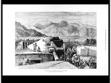 The Afghan War: Interior Of The Fort At Dakka. Antique Print, Wood Engraving, The Illustrated London News Full Page, January 25th, 1879. Supply