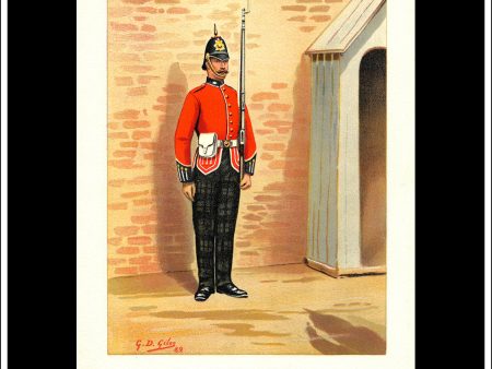 The 25th King s Own Scottish Borderers, Her Majesty s Army. Antique Print c. 1890. Hot on Sale