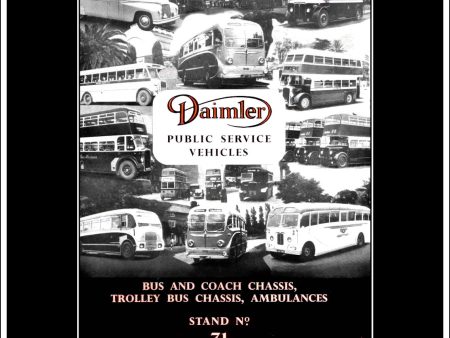 Daimler Public Service Vehicles, Buses And Coaches. Original Vintage Advert From c. 1950. Supply