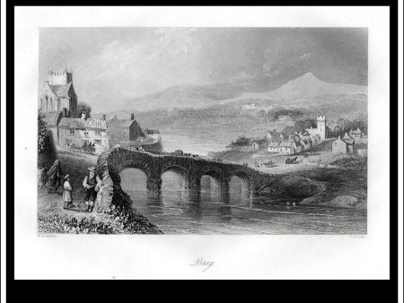 Bray, Co. Wicklow, Ireland. Antique Print, Steel Engraving c. 1840. Online Hot Sale