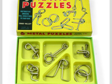 6 Metal Puzzles, Chad Valley, England. Six Metal Wire Puzzles In Original Box. G81. Online Hot Sale