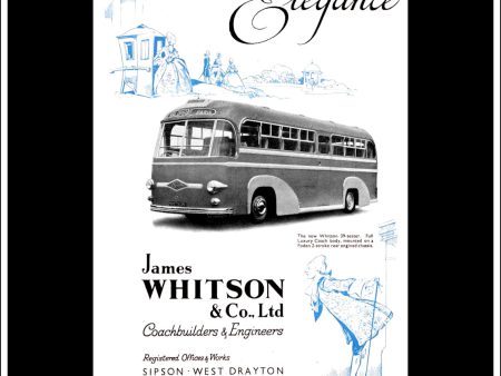 Whitson Luxury Coach. Original Vintage Advert From December, 1950. Online now