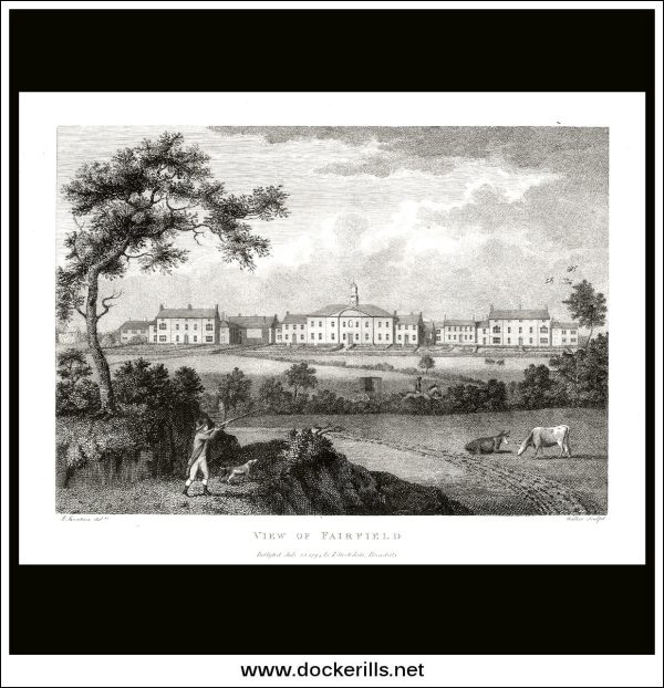 View Of Fairfield, Cheshire, England. Antique Print, Copper Plate Engraving 1794. Cheap