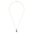 14K Rose Gold Emerald Cut Tanzanite and Diamond Pendant, 1.56 TCW Online Hot Sale