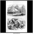 Sketches From The New Zealand Gold Fields. Antique Print, Wood Engraving, The Illustrated London News Front Page, November 14th, 1863. Fashion