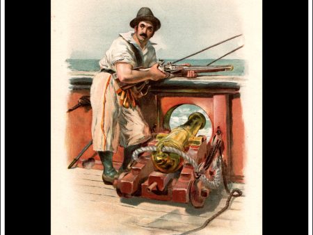 One Of Blake s Men, 1650, Her Majesty s Navy. Antique Print c. 1890. Hot on Sale