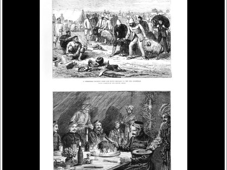 The War In Afghanistan, A Christmas Present From The Rifle Brigade To The 4th Goorkhas. Antique Print, Wood Engraving, The Illustrated London News Full Page, February 8th, 1879. Fashion