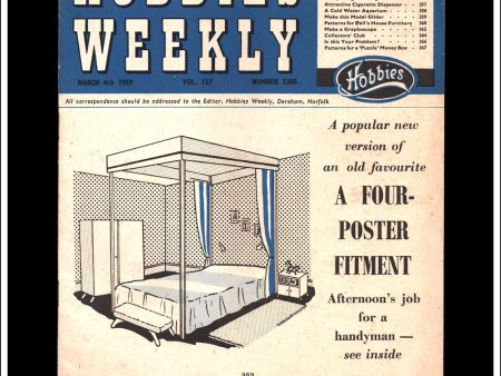 Hobbies Weekly Magazine, Vol. 127, No. 3305, March 4th, 1959. Plan For Doll s House Furniture. Sale