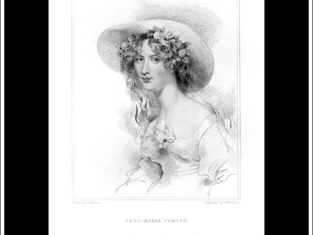 Anna-Maria Porter, Scottish Poet & Novelist. Antique Print, Steel Engraving, 1834. on Sale