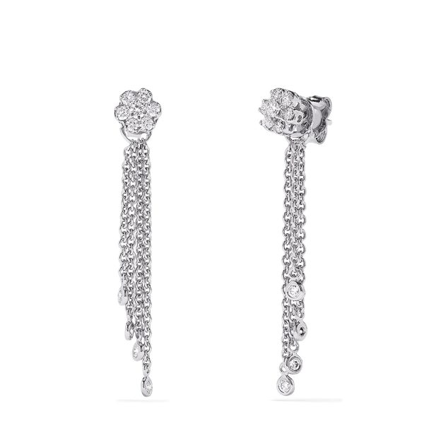 Bouquet 14K White Gold Diamond Tassel Earrings, 0.53 TCW For Sale