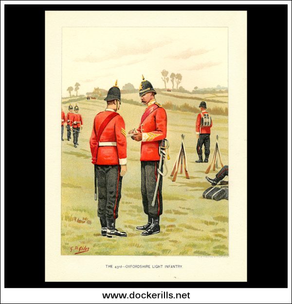 The 43rd Oxfordshire Light Infantry, Her Majesty s Army. Antique Print c. 1890. Cheap