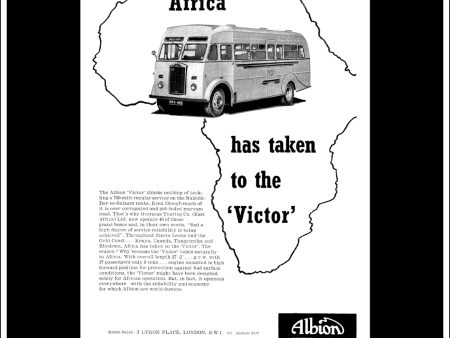 Albion Victor Bus Coach. Original Vintage Advert From April, 1957. Fashion