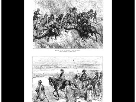 The Afghan Expedition. Accident To The Artillery. Antique Print, Wood Engraving, The Illustrated London News Full Page, March 22nd, 1879. Cheap