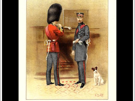 The Scots Guards, Her Majesty s Army. Antique Print c. 1890. Fashion