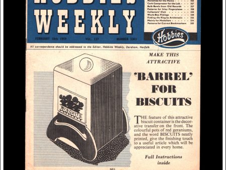 Hobbies Weekly Magazine, Vol. 127, No. 3303, February 18th, 1959. Plan For Inlay Fingerplates. Cheap