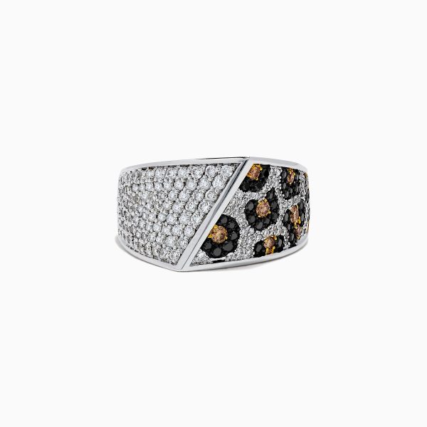 14K 2-Tone Gold Black, Espresso and White Diamond Ring, 1.67 TCW For Cheap