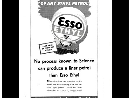 Esso Ethyl. Original Vintage Advert From May 19th, 1937. Fashion