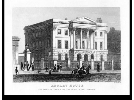 Apsley House, Town Residence Of The Duke Of Wellington, London, Middlesex, England. Antique Print, Steel Engraving c. 1846. Online Hot Sale