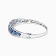 14K White Gold Natural Blue Sapphire & Diamond Bangle, 7.82 TCW Online Sale