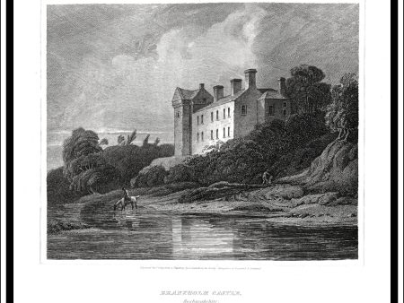 Branxholm Castle, Roxburghshire, Scotland. Antique Print, Copper Plate Engraving 1814 Supply