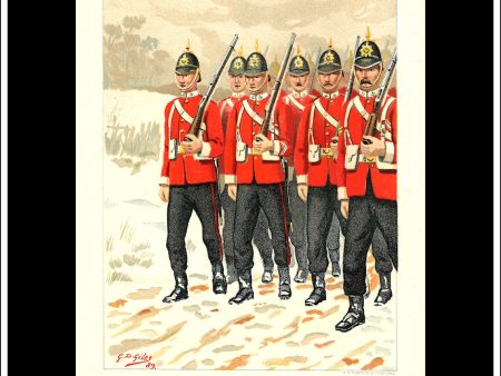 The 68th Durham Light Infantry, Her Majesty s Army. Antique Print c. 1890. For Sale