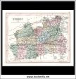 Map Of Surrey, England. Antique Print, Steel Engraving c. 1846. For Sale